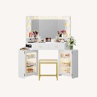 White Vanity with Lights