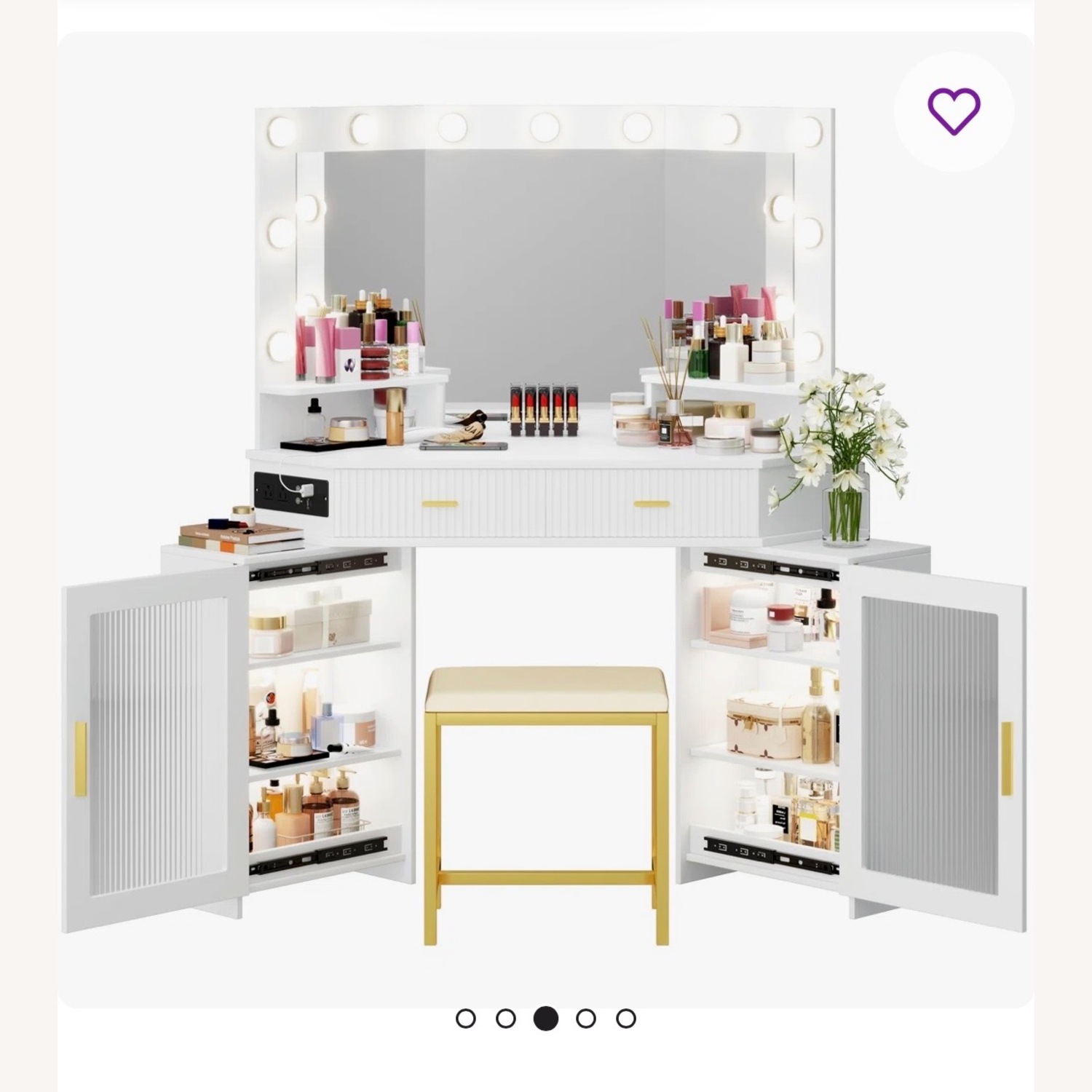 White Vanity with Lights  - image-2