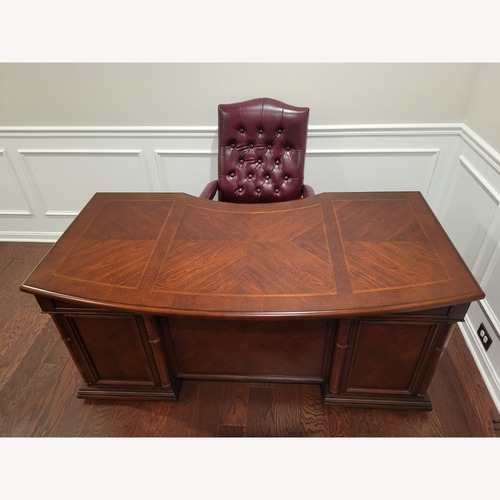 Used Havertys Dark Brown Wood Office Chair for sale on AptDeco