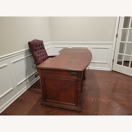 Used Havertys Dark Brown Wood Office Chair for sale on AptDeco