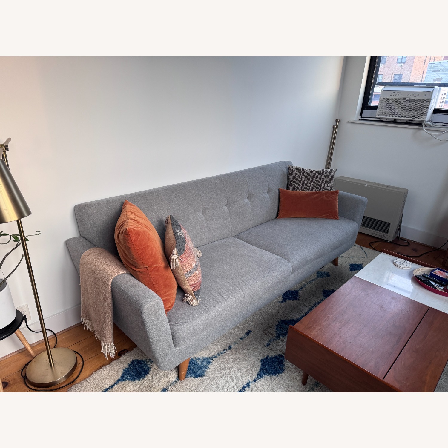 Thrive Furniture Nixon Light Gray Fabric 3+ Seater Sofa - image-2