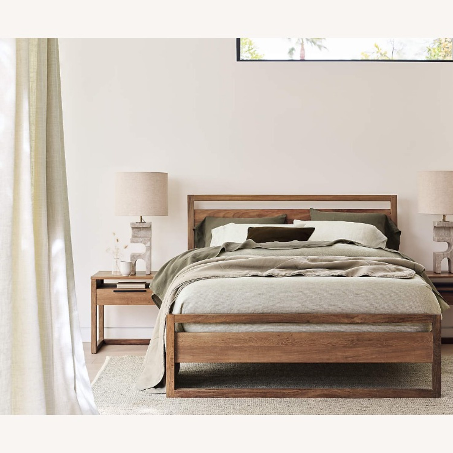 Crate & Barrel Linea Natural Wood Queen Bed - image-5