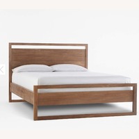 Crate & Barrel Linea Natural Wood Queen Bed