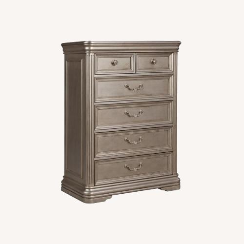 Used Ashley Furniture Brilanny Silver Wood Chest for sale on AptDeco