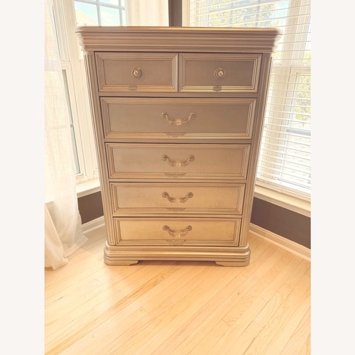 Used Ashley Furniture Brilanny Silver Wood Chest for sale on AptDeco