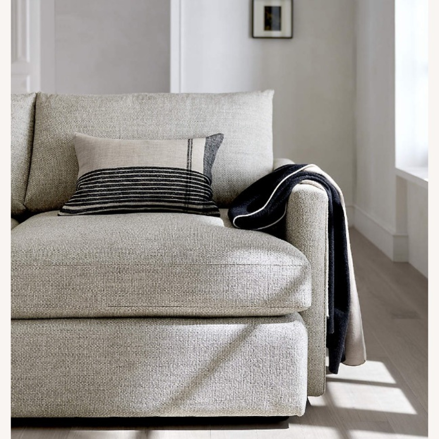 Crate & Barrel Lounge Light Gray Fabric 2 Seater Sofa - image-5