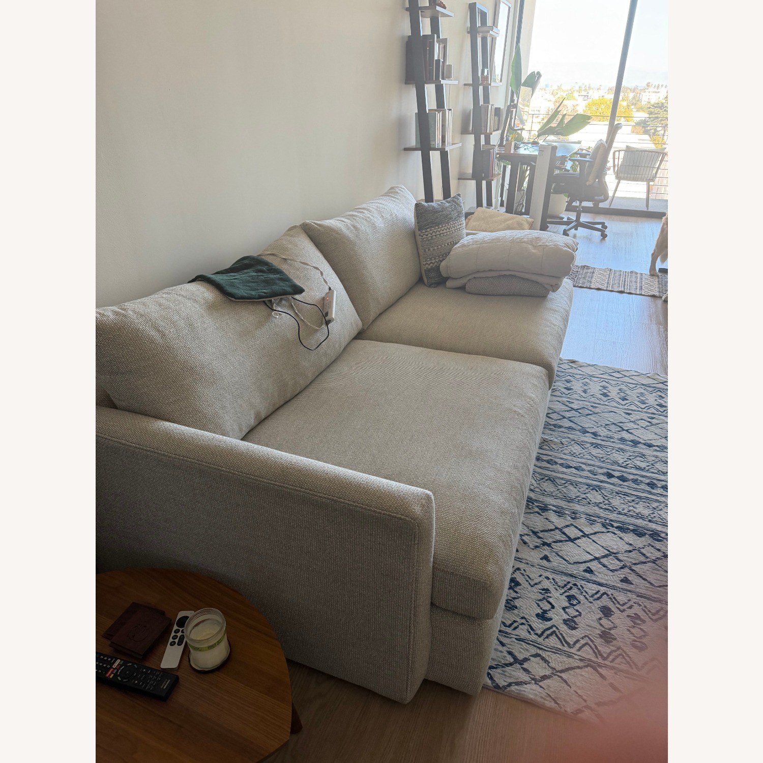 Crate & Barrel Lounge Light Gray Fabric 2 Seater Sofa - image-3