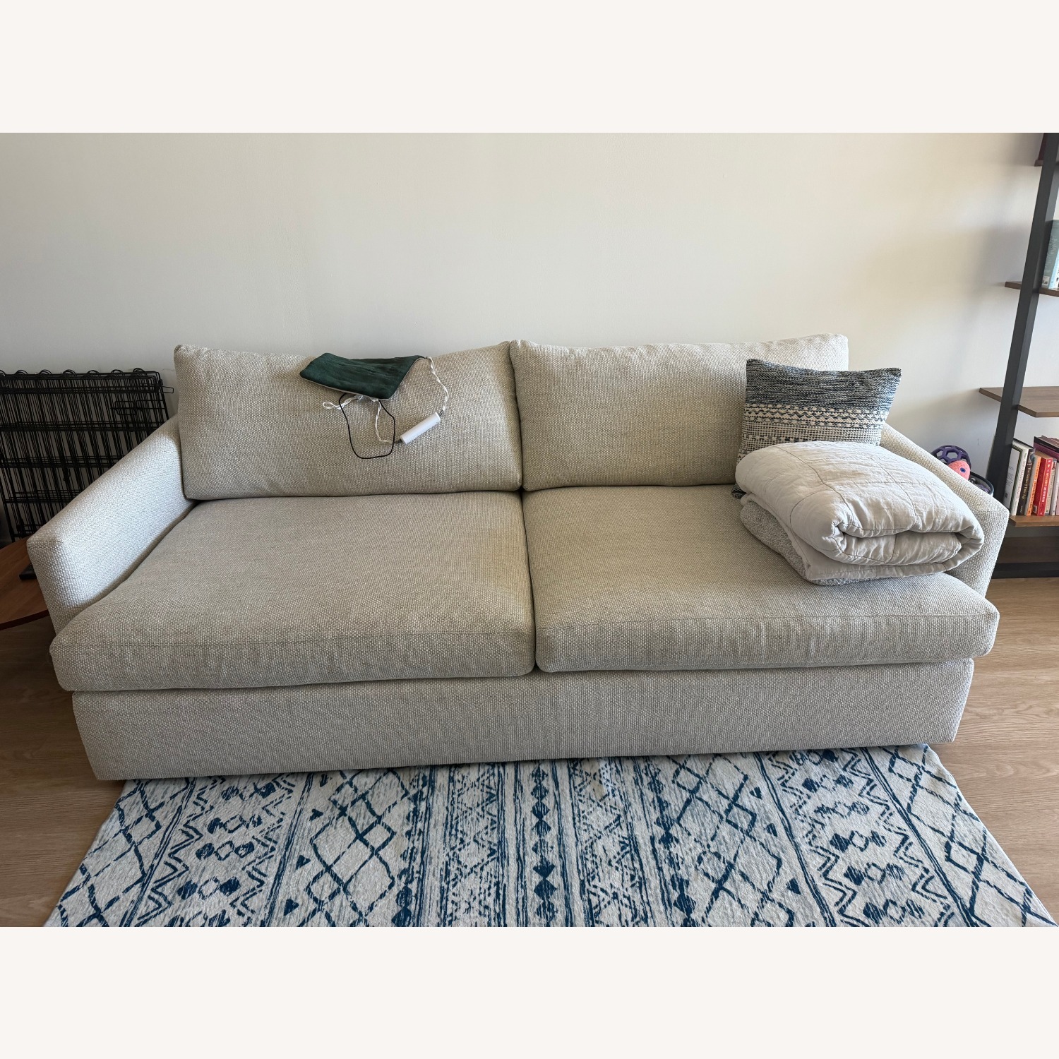 Crate & Barrel Lounge Light Gray Fabric 2 Seater Sofa - image-2