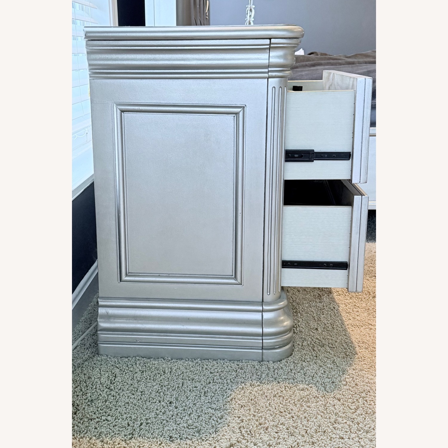 Ashley Furniture Birlany Silver Wood Nightstand - image-4