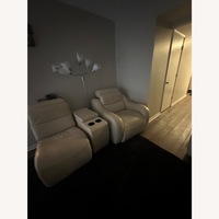 White Leather 3+ Seater Sofa