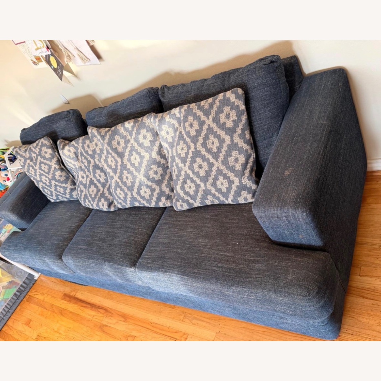 Living Spaces Blue 3+ Seater Sofa - image-2