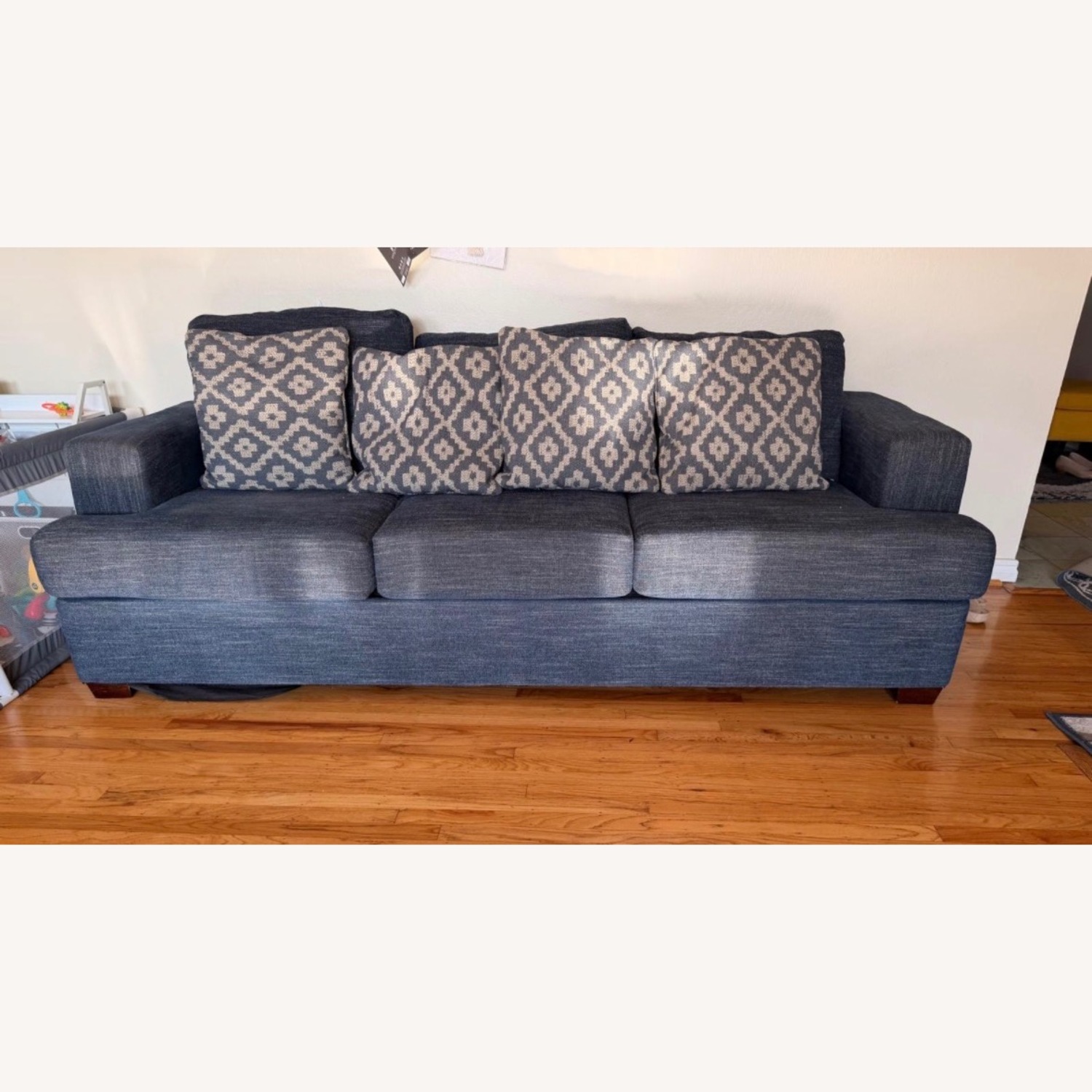 Living Spaces Blue 3+ Seater Sofa - image-1