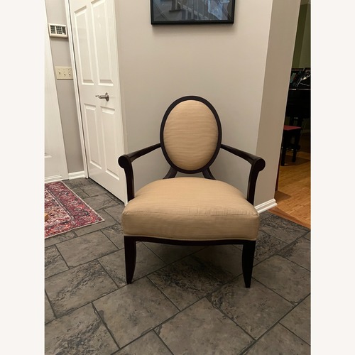 Used Baker Furniture Barbara Barry Dark Brown Wood Accent Chair for sale on AptDeco