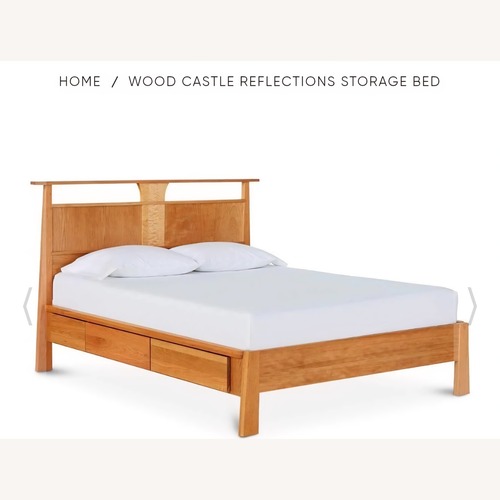 Used Scandinavian Designs Natural Wood Queen Bed for sale on AptDeco