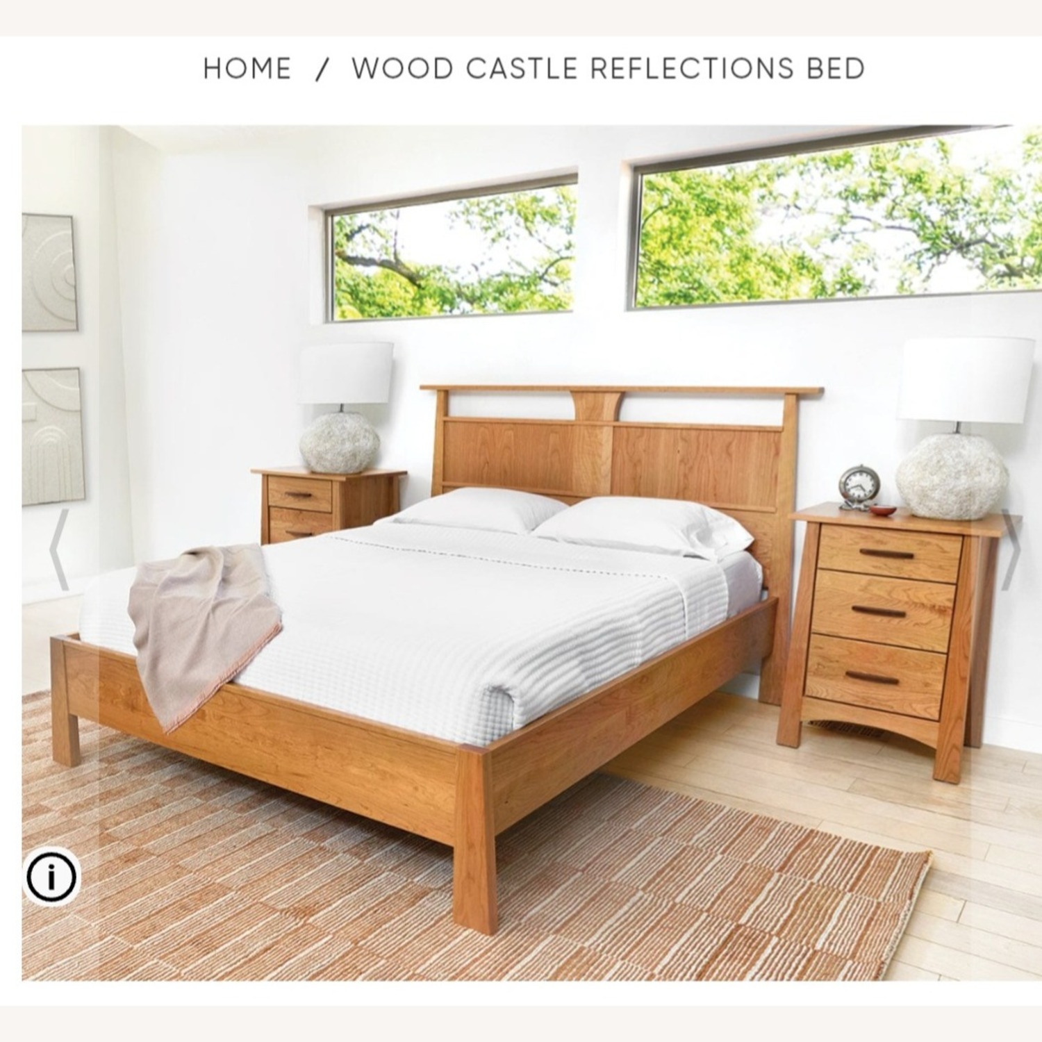 Scandinavian Designs Natural Wood Queen Bed - image-2