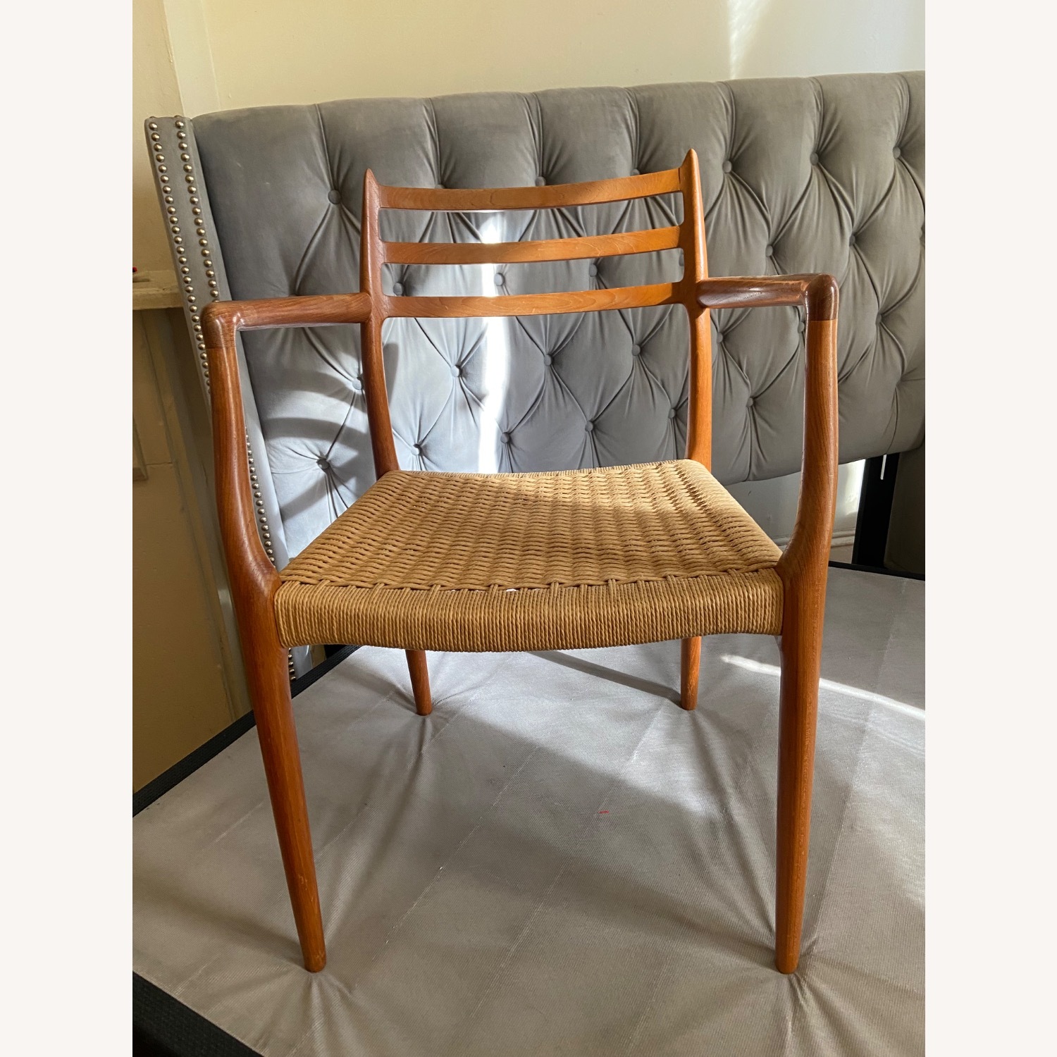 Light Brown Wood Armchair - image-3