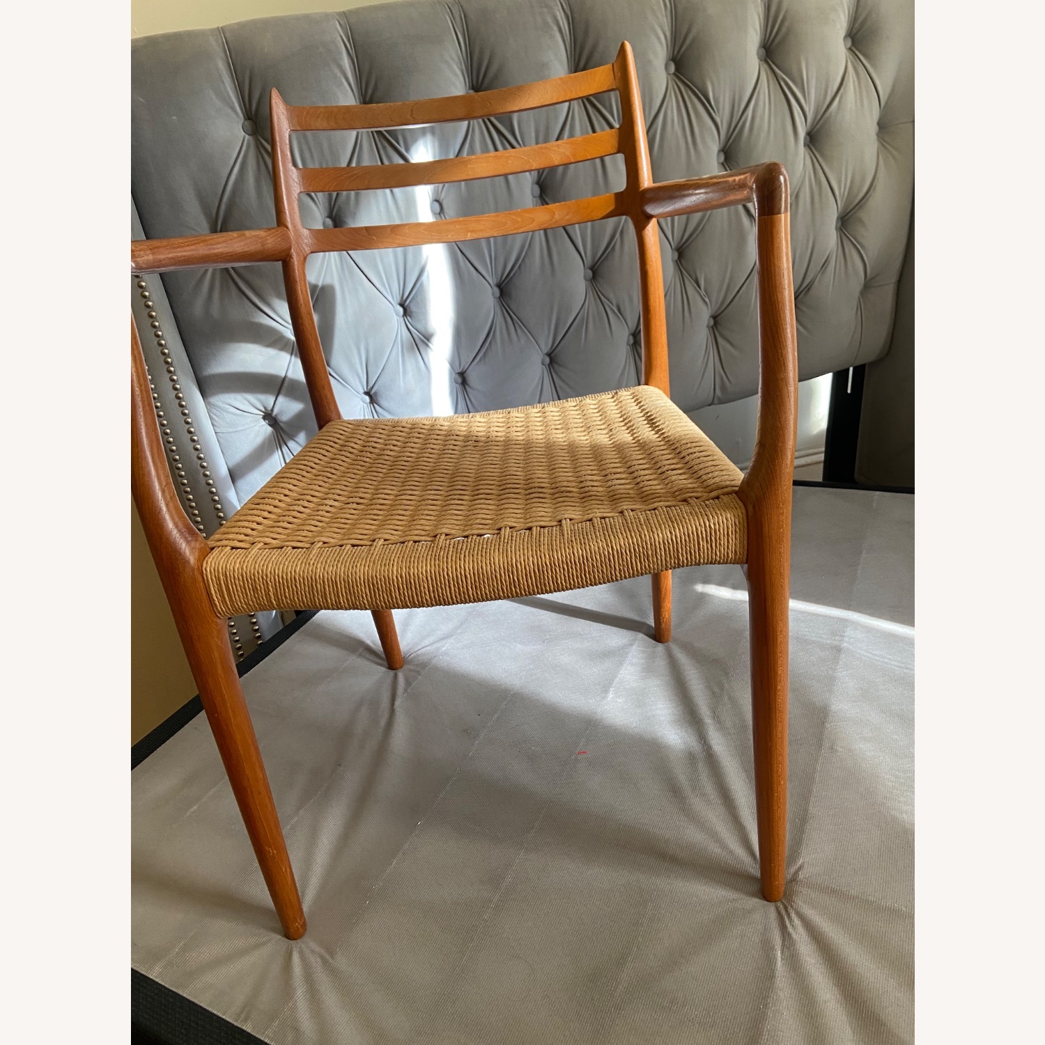 Light Brown Wood Armchair - image-4