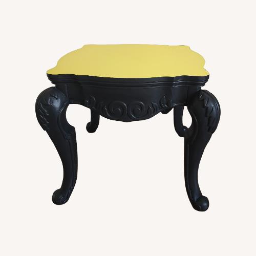 Used Pair of Sculptural Black & Yellow Side Tables for sale on AptDeco
