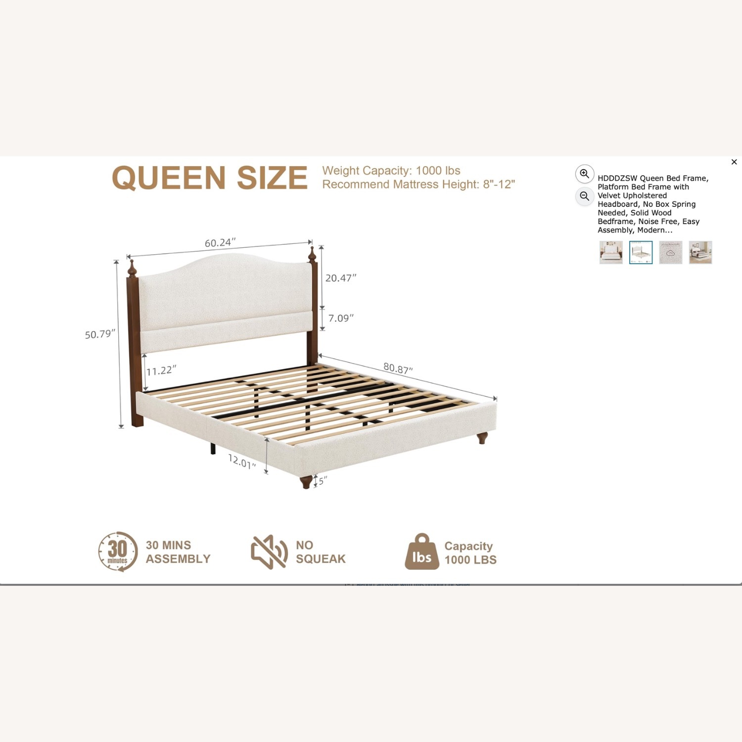 Modern Queen Bed Frame  - image-1