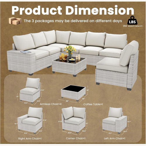 Used Light Gray Rattan Patio Furniture for sale on AptDeco