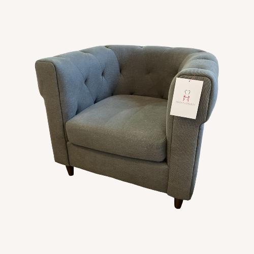 Used West Elm Chesterfield Tufted Fabric Chair for sale on AptDeco
