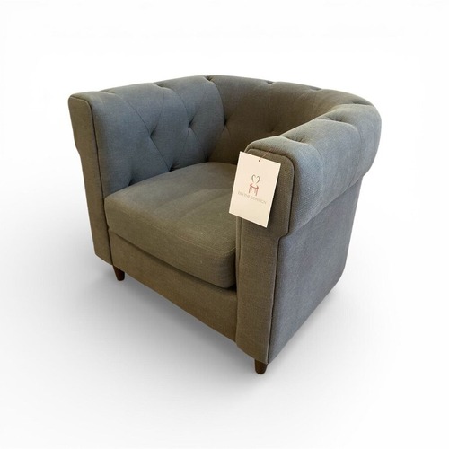Used West Elm Chesterfield Tufted Fabric Chair for sale on AptDeco