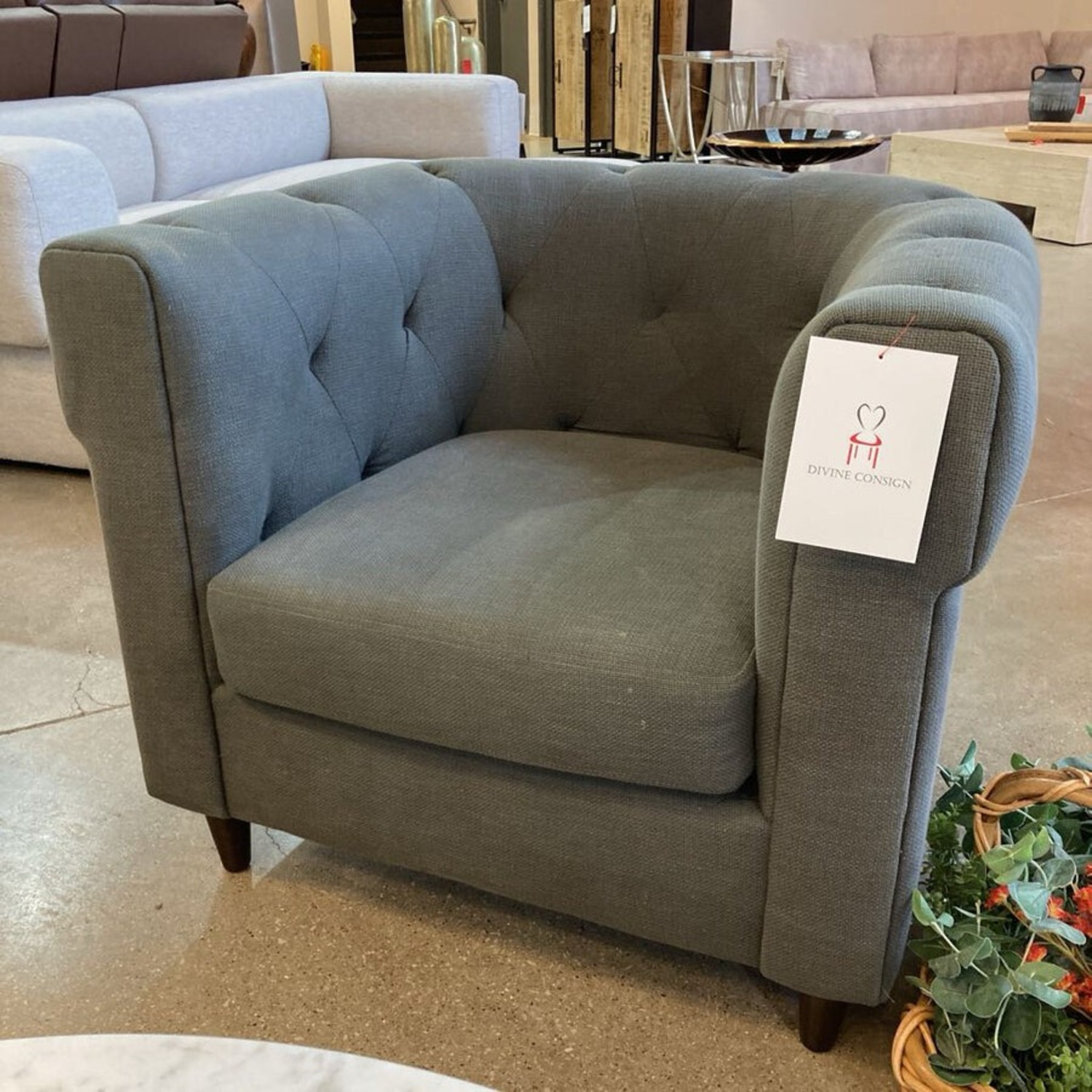 West Elm Chesterfield Tufted Fabric Chair - image-2