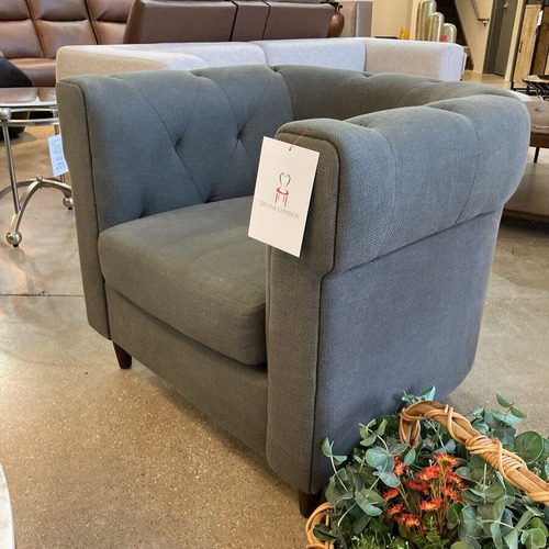 Used West Elm Chesterfield Tufted Fabric Chair for sale on AptDeco