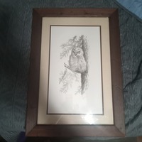 Vintage/Antique Baby Bubo Wall Art