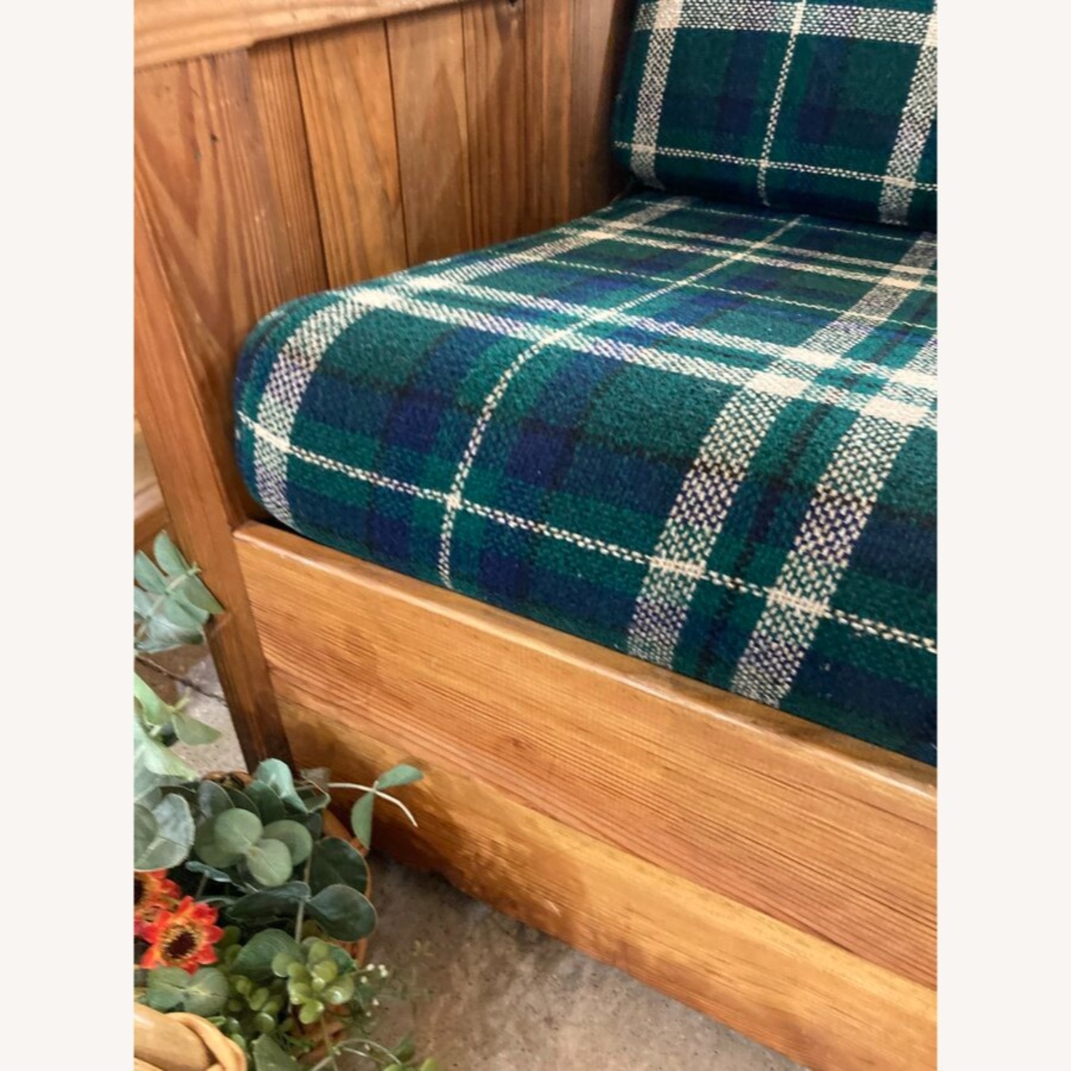 This End Up Plaid Pattern Classic Chair W Ottoman - image-3