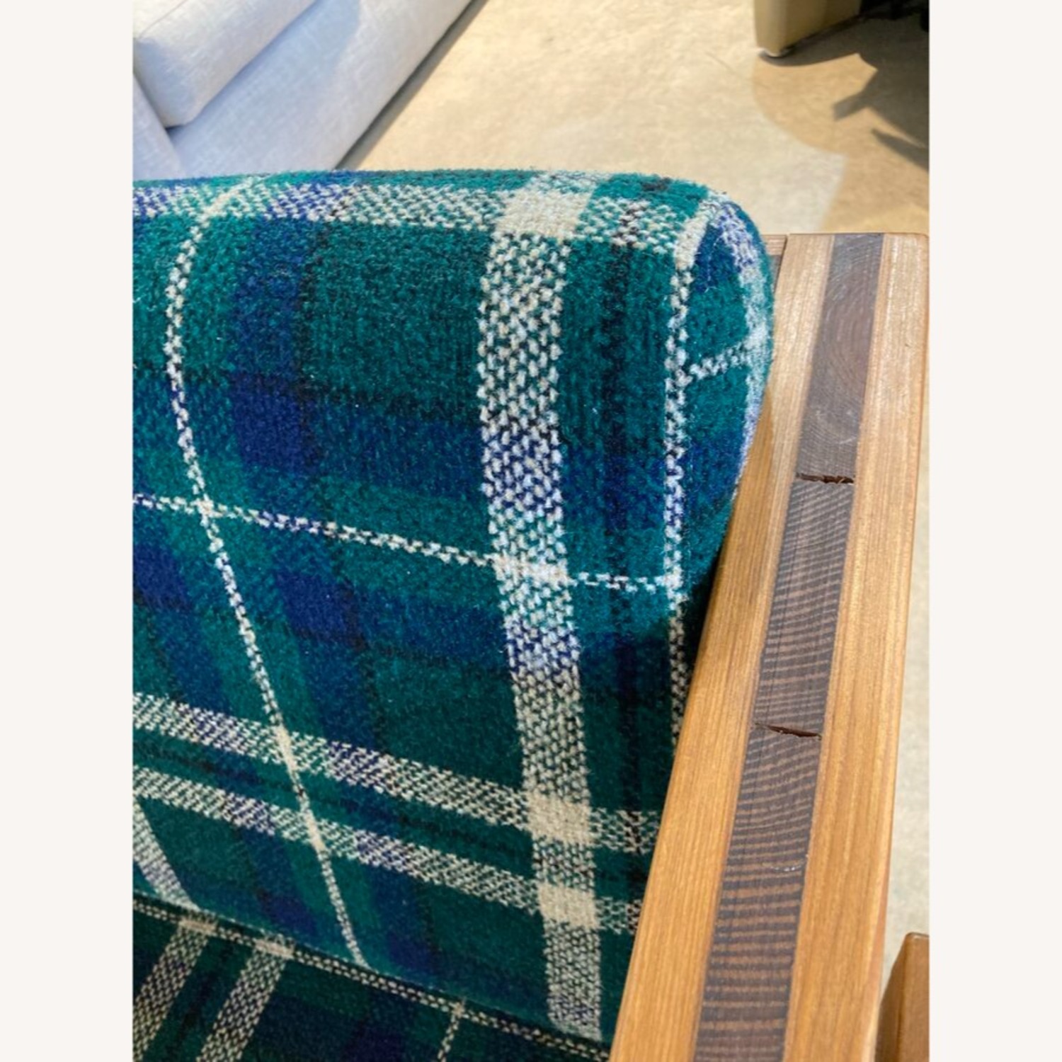 This End Up Plaid Pattern Classic Chair W Ottoman - image-11