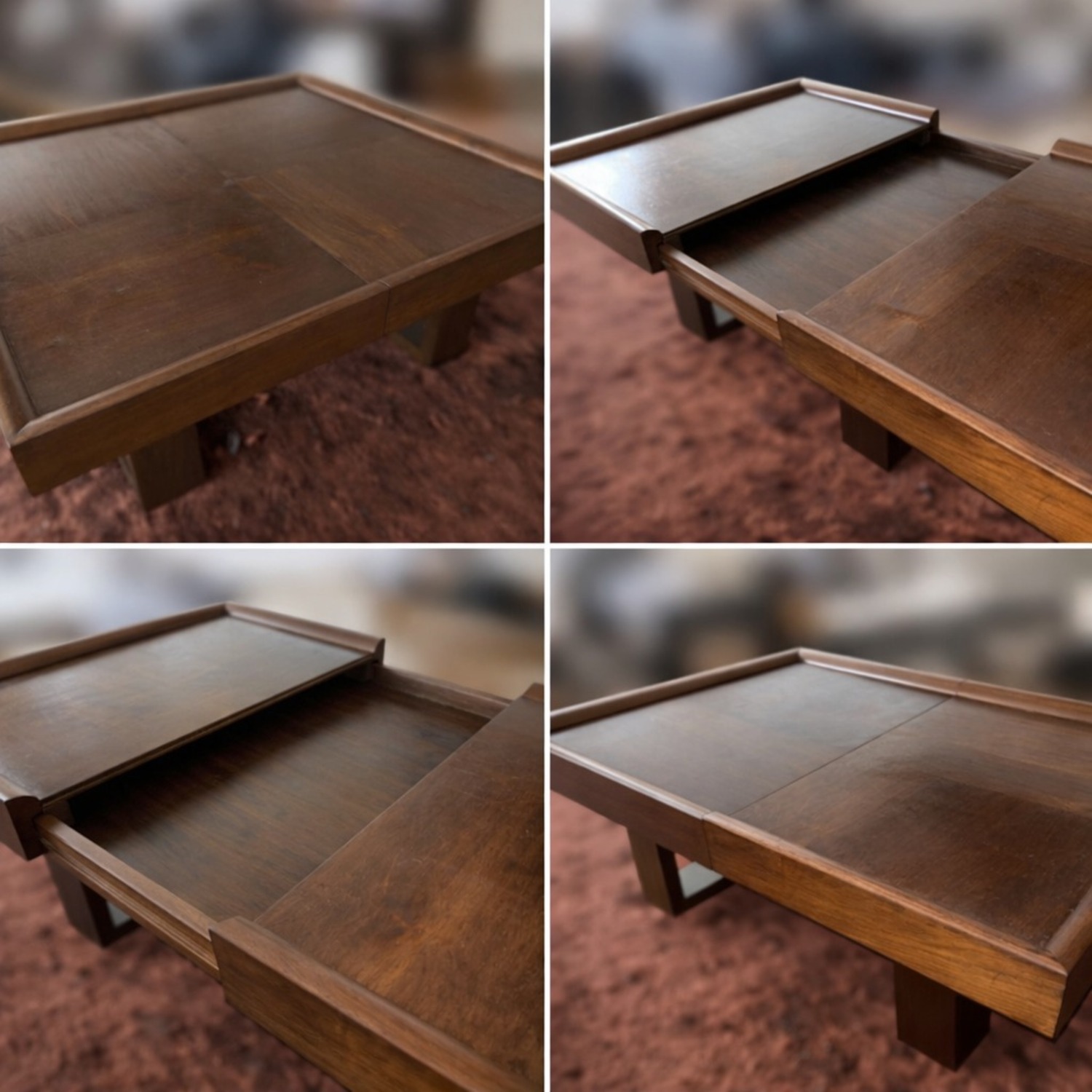 Solid Wood Coffee Table with Sliding Top - image-3