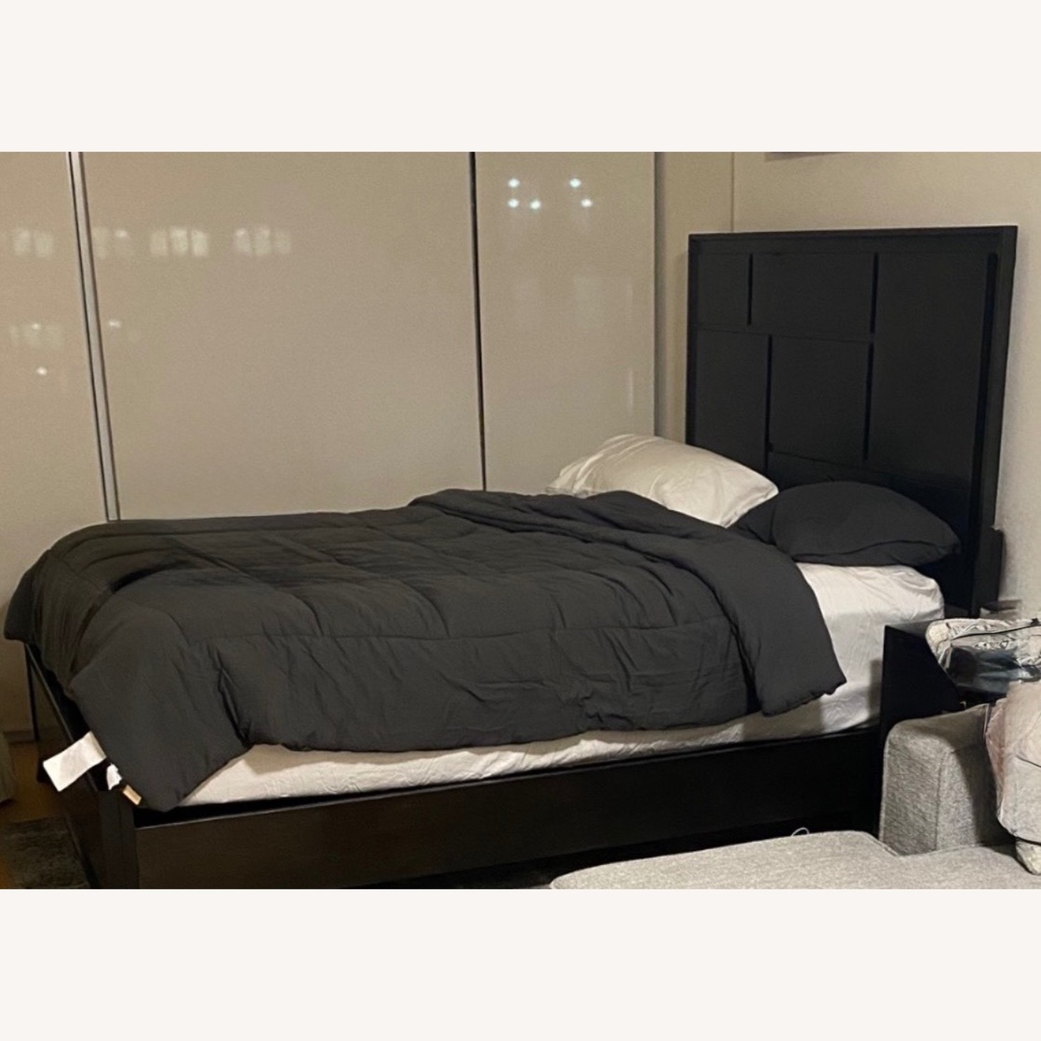 Raymour & Flanigan Dark Brown Queen Platform Bed - image-2