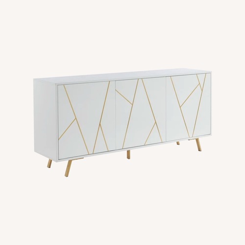 Used Wayfair Edou White Storage Cabinet Credenza  for sale on AptDeco