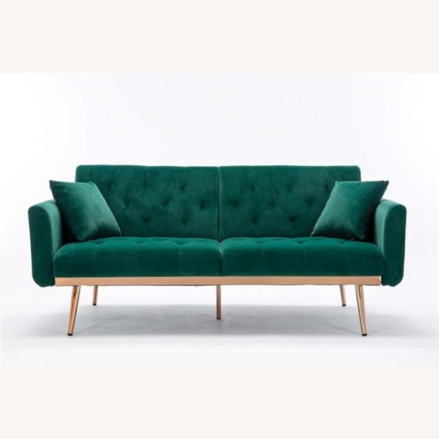63" Mid Century Modern Velvet Futon - image-6