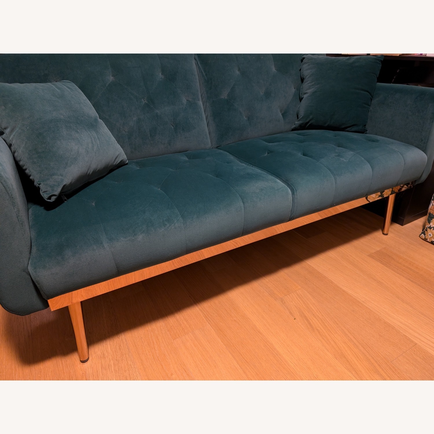 63" Mid Century Modern Velvet Futon - image-3