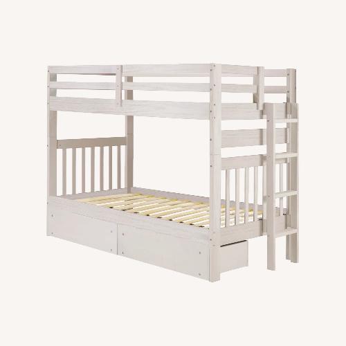 Used Ahmia Kids Twin Over Twin Bunk Bed with Drawers for sale on AptDeco