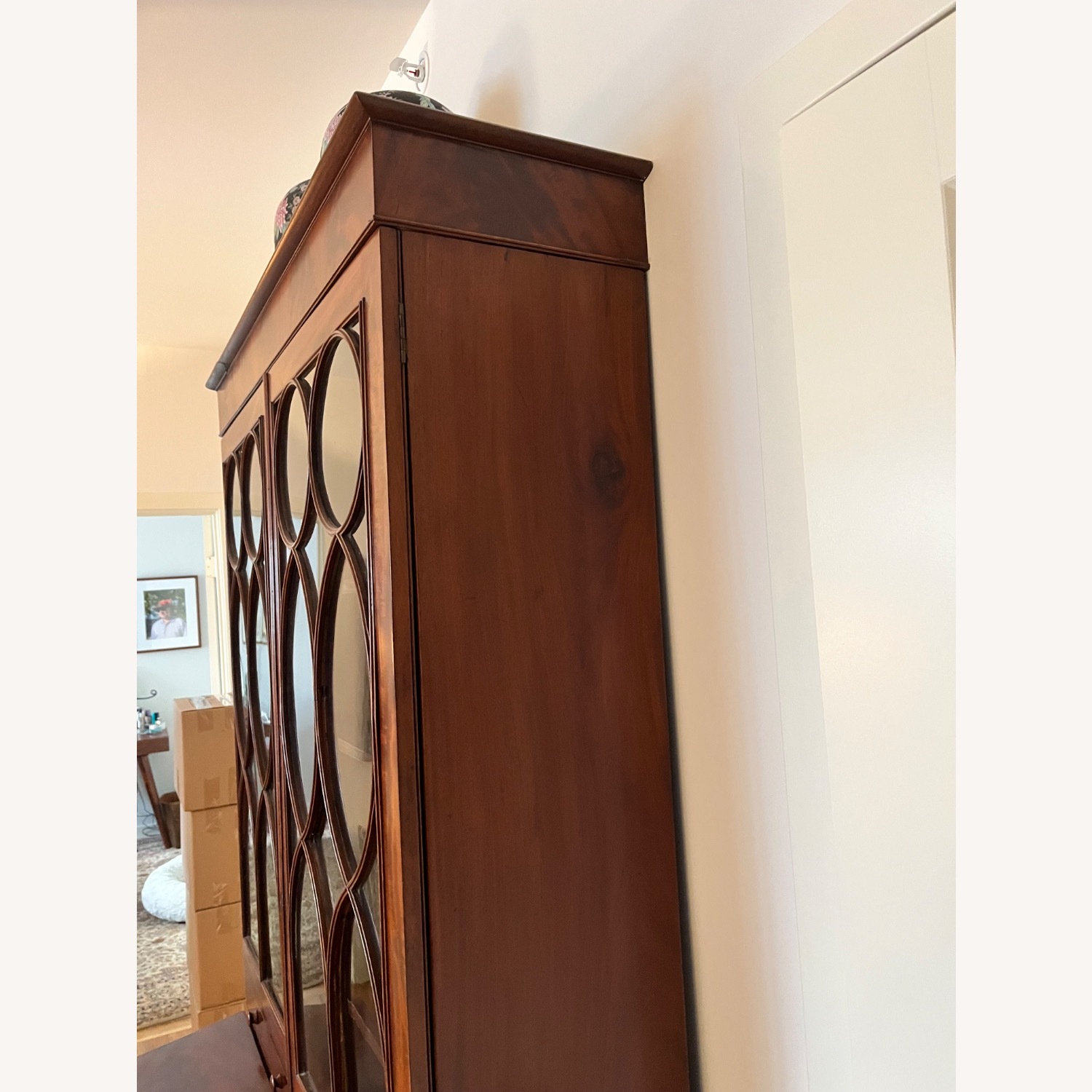 Antique 19th C. Empire Flame Mahogany Secretary - image-23