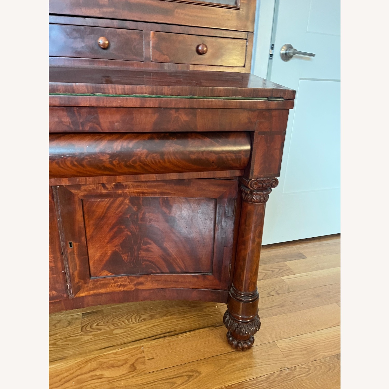 Antique 19th C. Empire Flame Mahogany Secretary - image-22