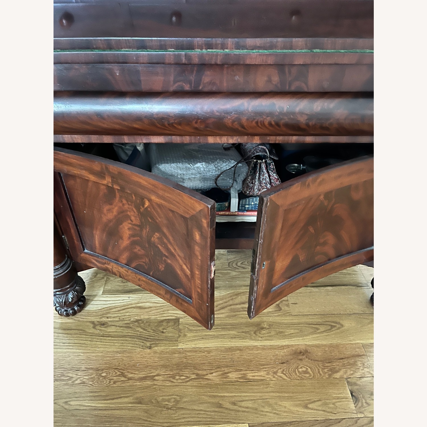 Antique 19th C. Empire Flame Mahogany Secretary - image-16