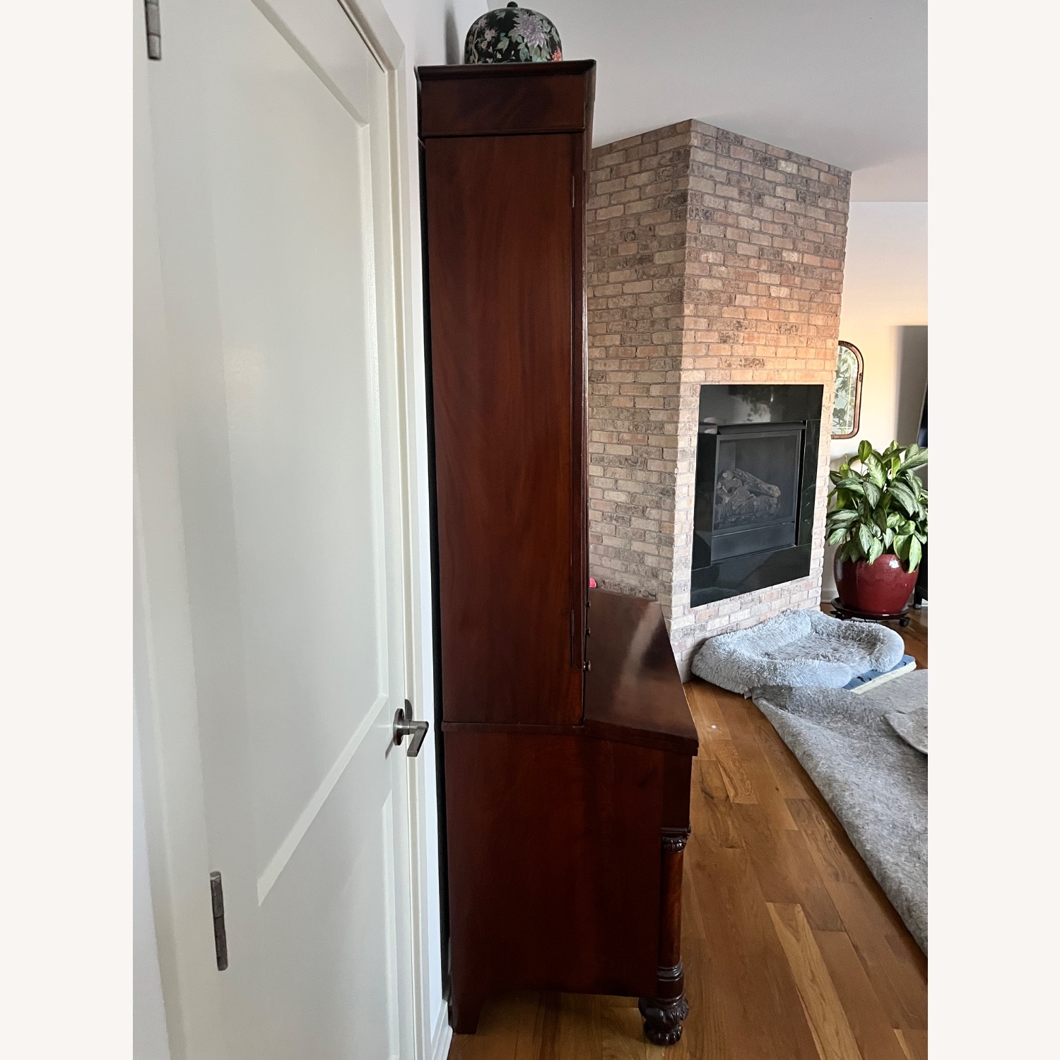 Antique 19th C. Empire Flame Mahogany Secretary - image-10