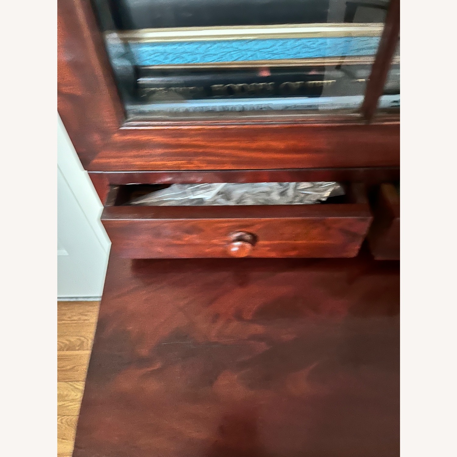 Antique 19th C. Empire Flame Mahogany Secretary - image-8