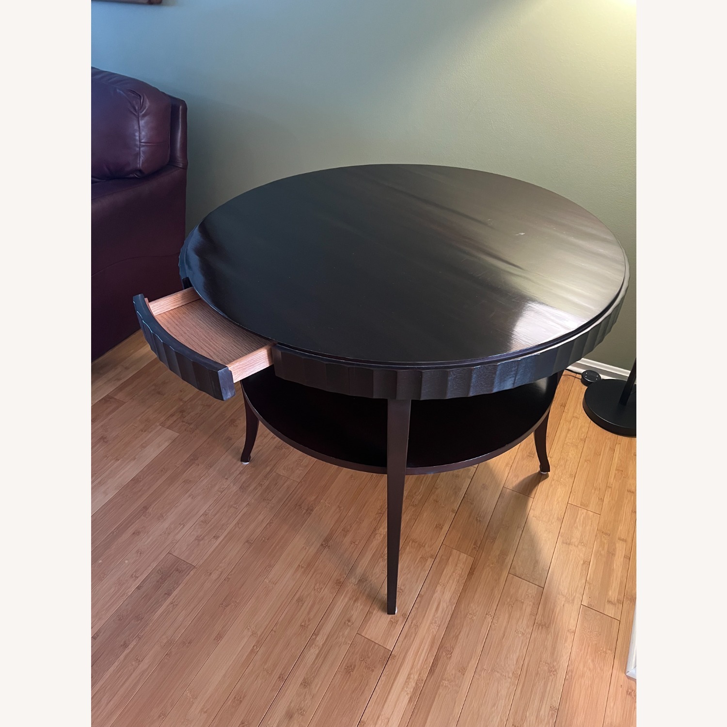 Baker Furniture Dark Brown Wood Side Table - image-3