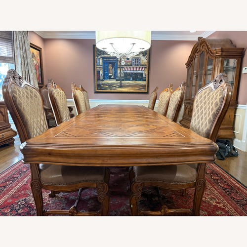 Used Michael Amini Tuscano 13-Piece Dining Set for sale on AptDeco