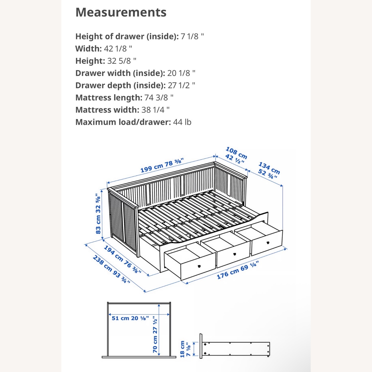 IKEA Hemnes Light Gray Daybed - image-3