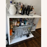 Home Goods White Modern Glass and Chrome Bar Cart