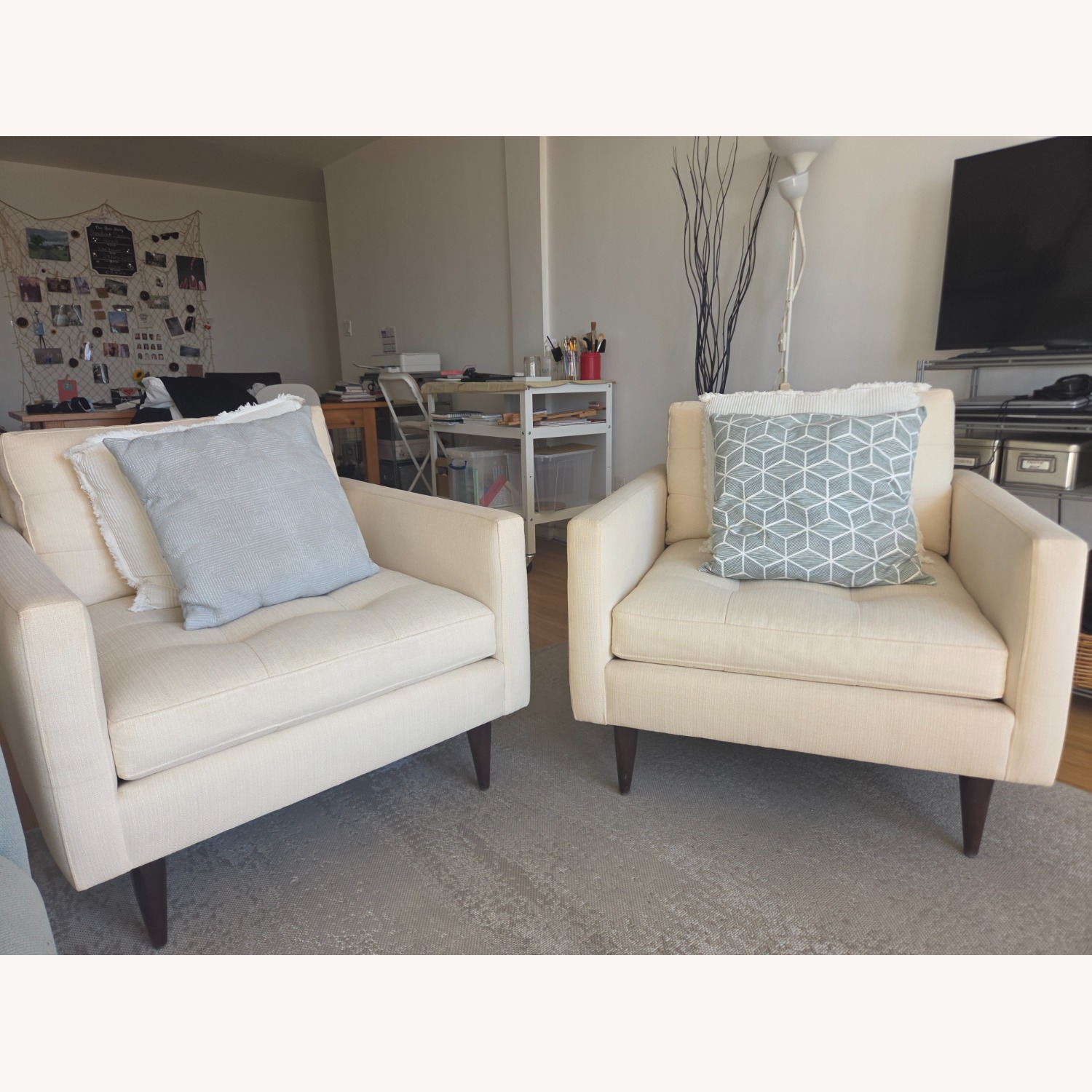 Petrie Natural Fabric Armchair - image-3