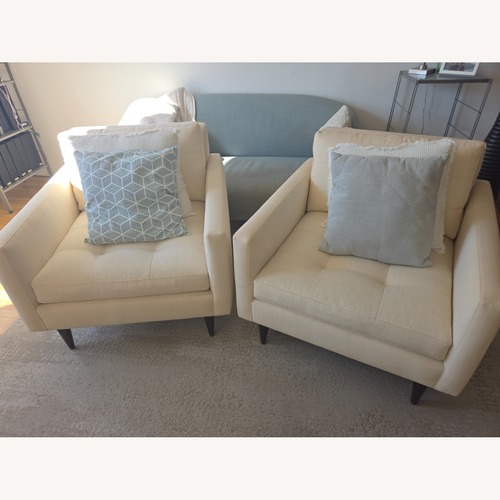 Used Petrie Natural Fabric Armchair for sale on AptDeco