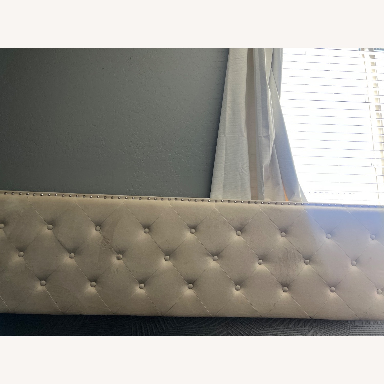 Natural Suede King Bed - image-4