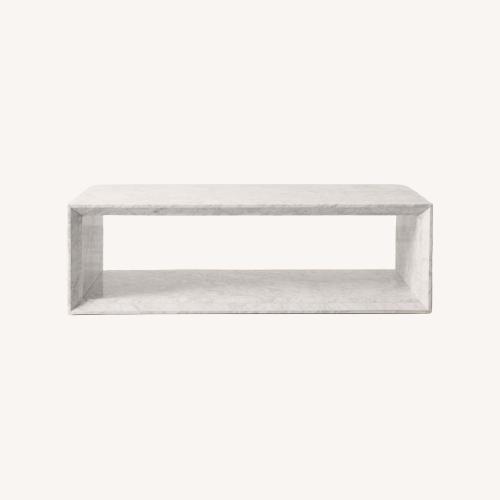 Used Williams Sonoma Pierre White Marble Coffee Table (56") for sale on AptDeco